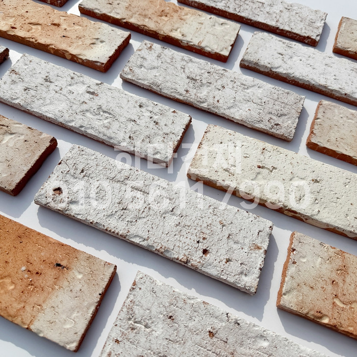 점토 유럽풍 올드브릭 화이트포인트 242x78x13T / 하다건재 고벽돌타일