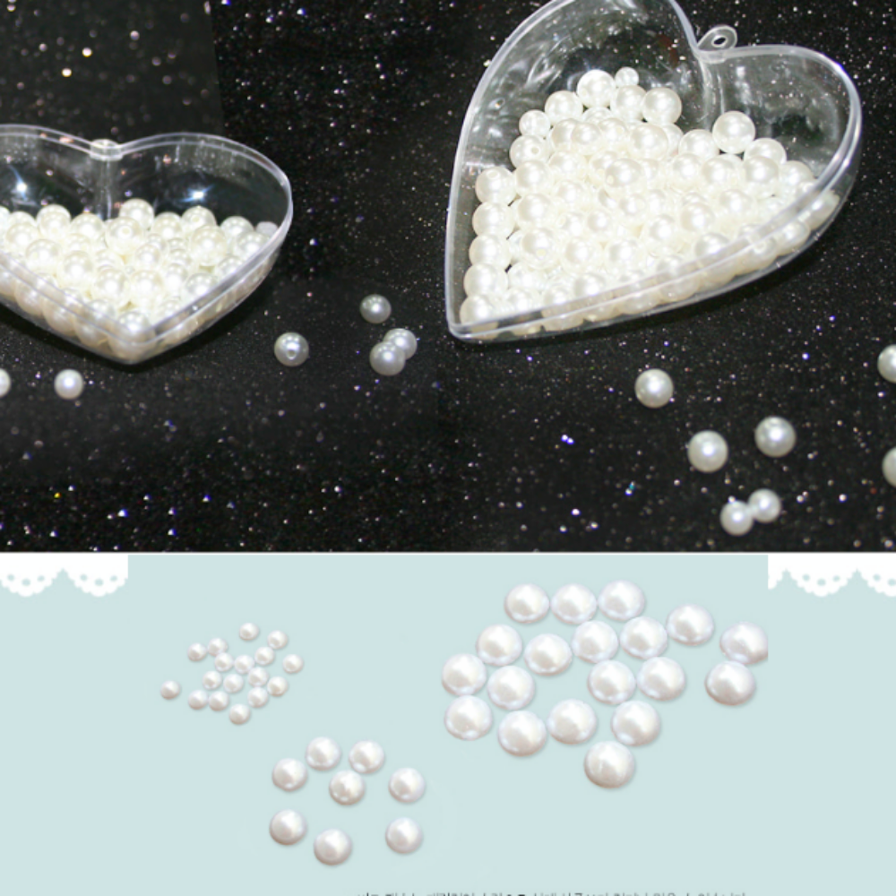 원형미니 진주알비즈 6mm 8mm 10mm 편지만들기 꾸미기수업재료 10mm 약90ea - 상품 이미지