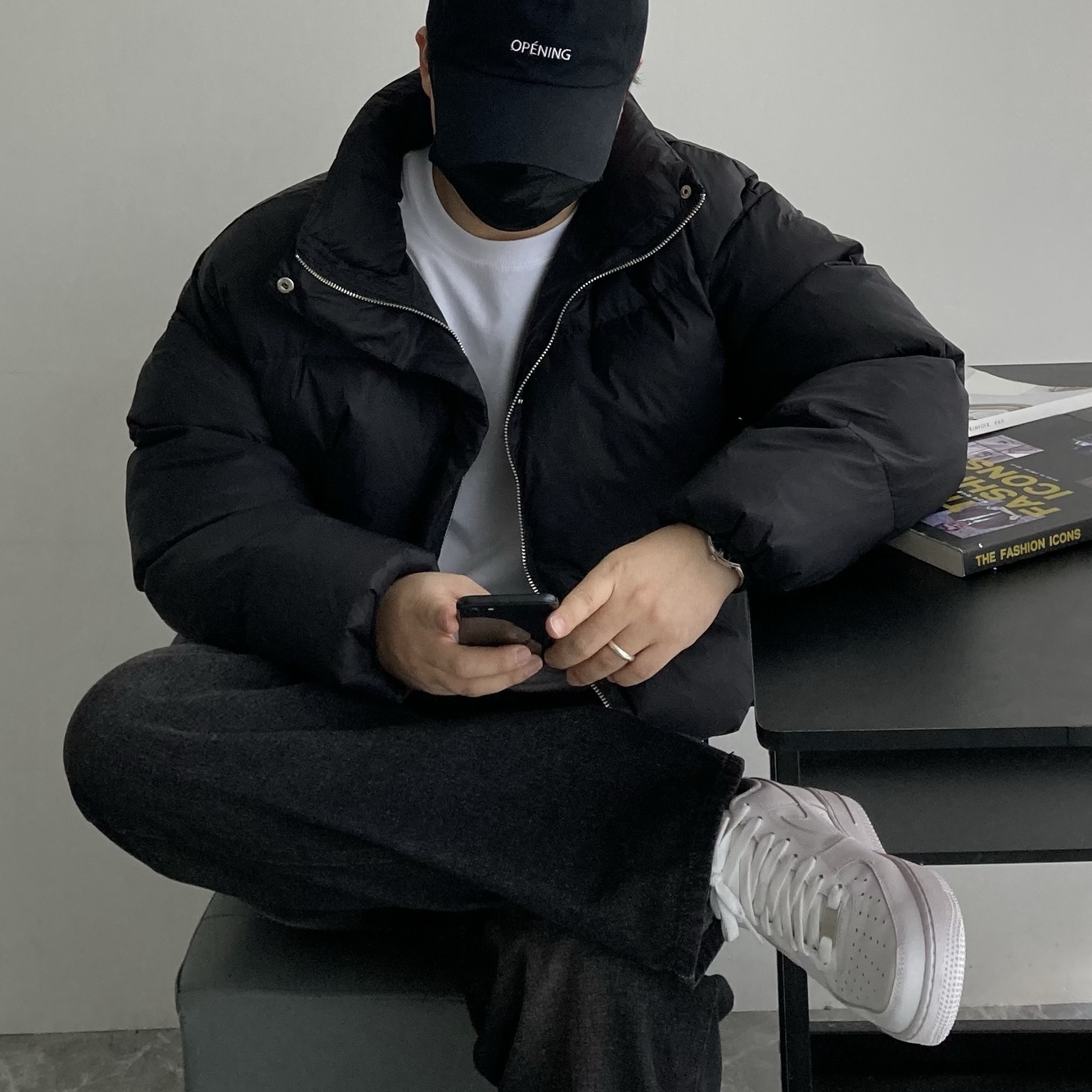 남자 패딩점퍼 티모시H 웰론 하이넥 반유광 크롭 투웨이집업 이미지 6
