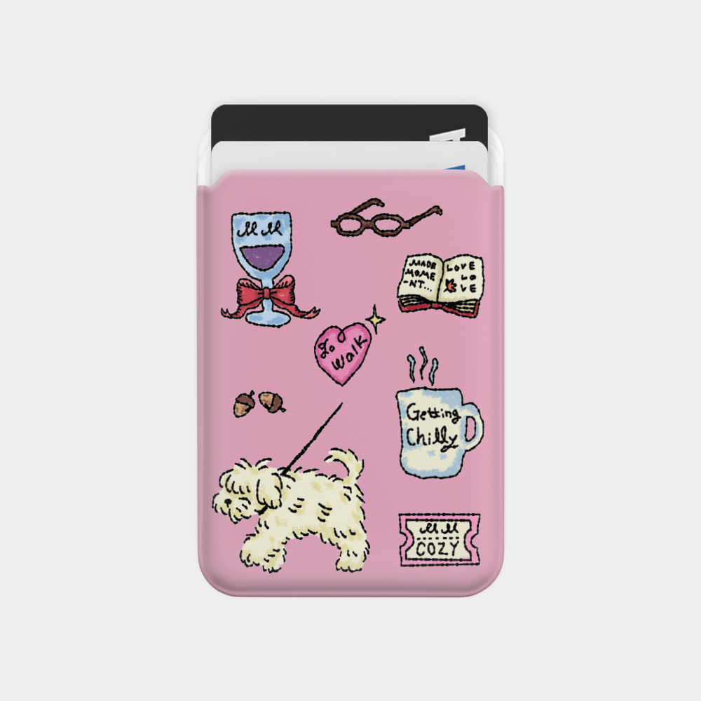 cozy drawing pattern 맥세이프 카드 슬롯 지갑 포켓 케이스 - 상세 이미지 2