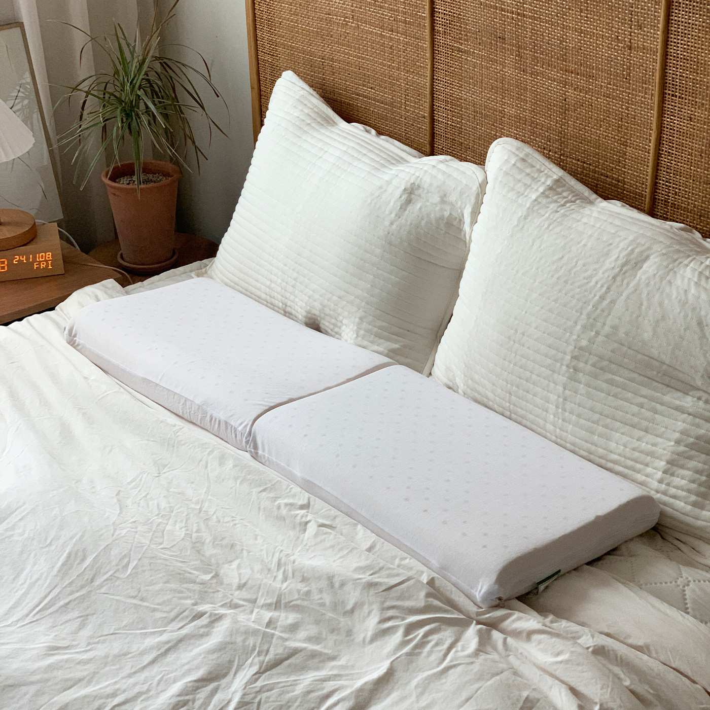 아카시아홈 국내제작 낮은베개 일자목 기능성 천연 라텍스베개 높이7cm