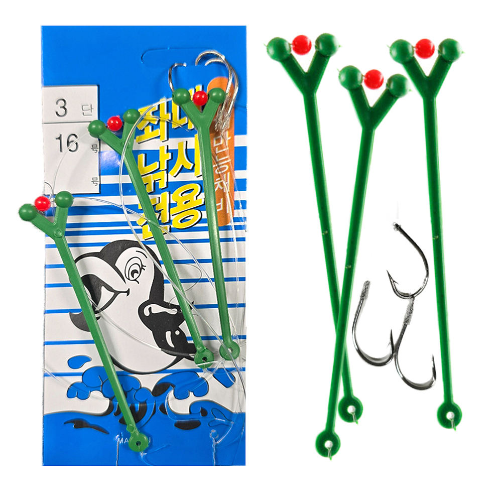 낚시 바늘 세이코 감성돔 벵에돔 광어 우럭 서해 선상 원투 만능 채비 3단 16호 - 상세 이미지 3