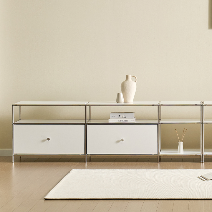 헤이몰리 헤이즈 미드센츄리 모듈 2단 1710 사이드 선반장 거실장