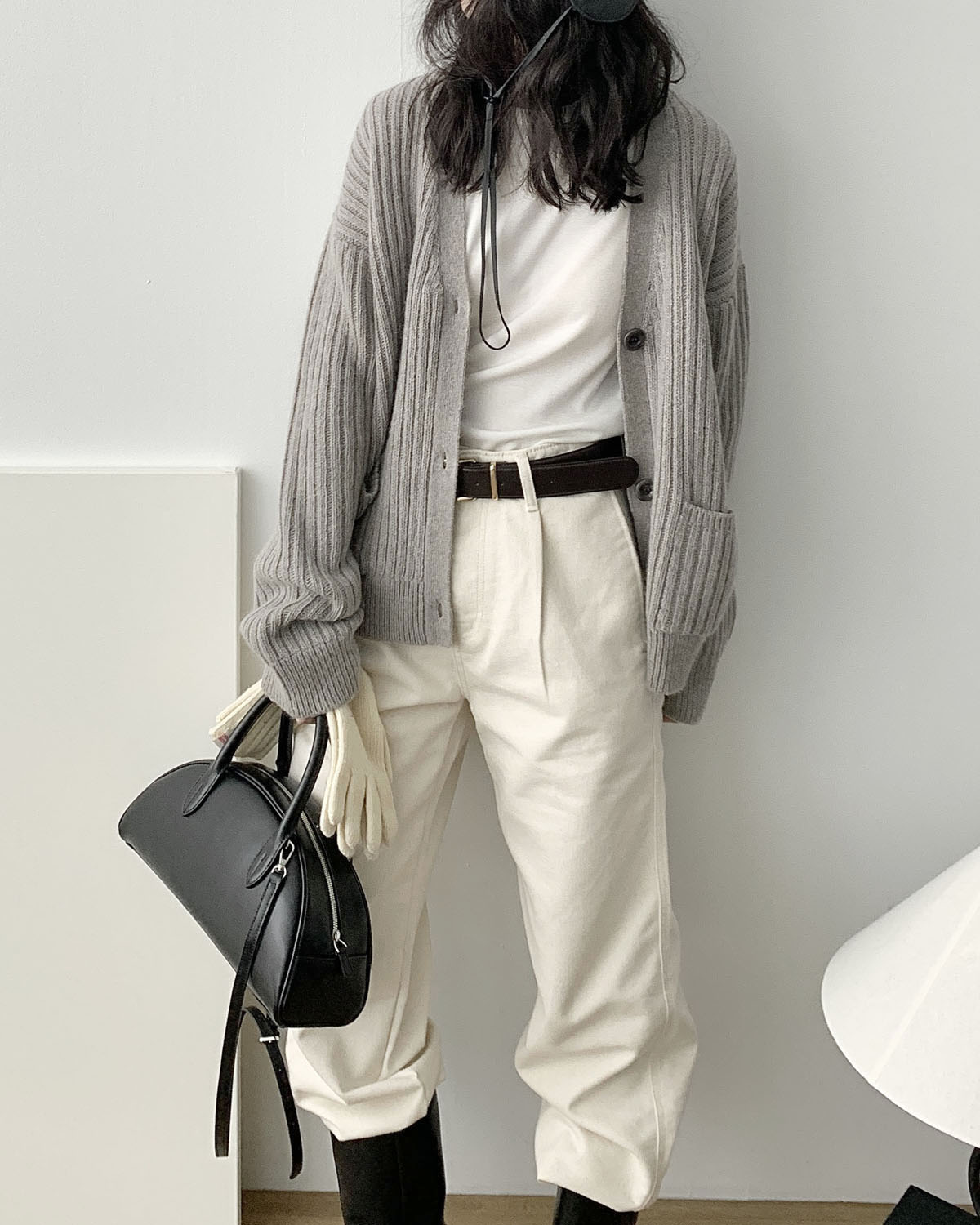 [SALE] 드온도 핀턱 크림 데님 일자 와이드 팬츠 - 상세 이미지 2