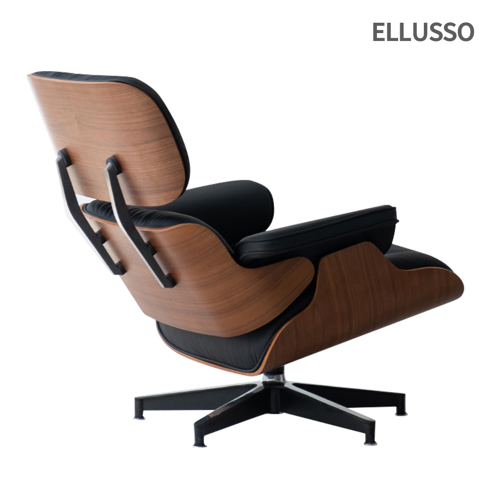 엘루소 제누어 리클라이너 1인용 모던 가죽 원목 의자 임스체어 서재 거실 인테리어의자