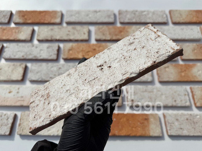 점토 유럽풍 올드브릭 화이트포인트 242x78x13T / 하다건재 고벽돌타일