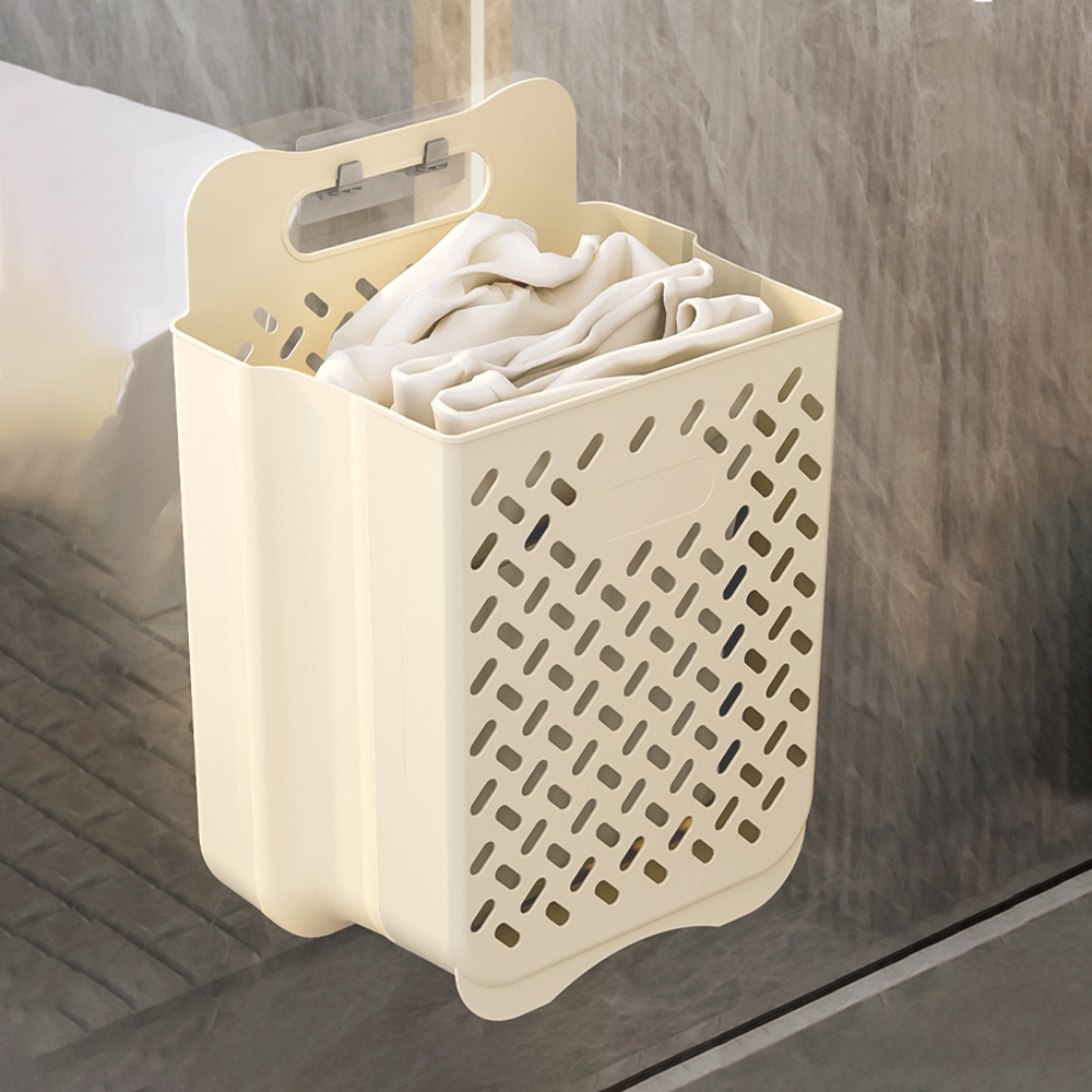 벽걸이 접이식빨래바구니 세탁바구니 빨래통 햄퍼 이동식 아기 런드리백 15L