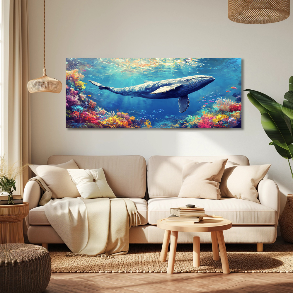 고래의 비상 150x60cm 캔버스액자 고래그림 - 상세 이미지 4