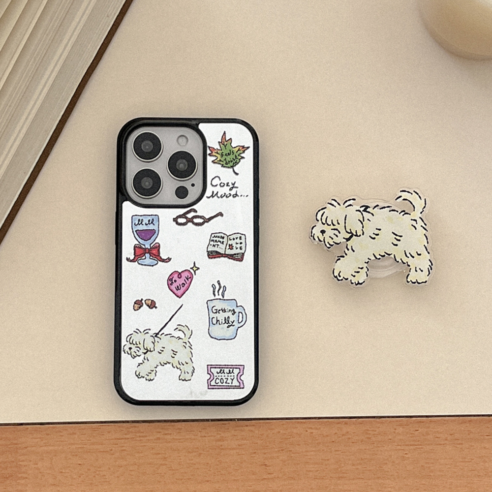 cozy drawing pattern 아이폰 16 pro 미러 범퍼 케이스 - 상세 이미지 4