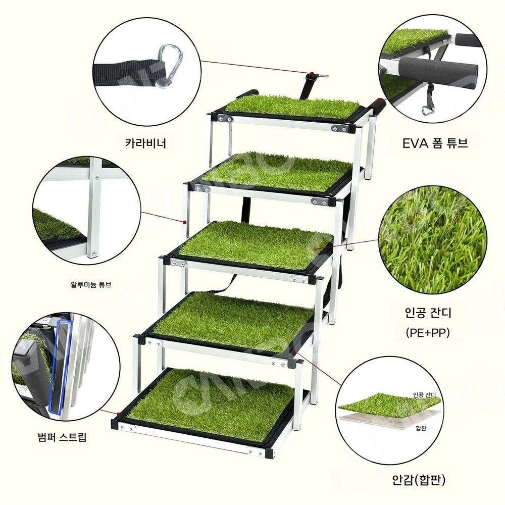 접이식 반려견 차량 인조잔디 계단 자동차 사다리 - 상세 이미지 2