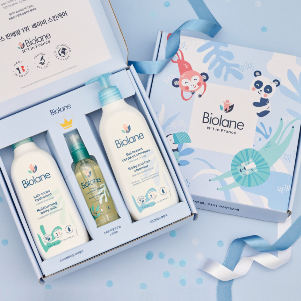비올란 3단계 토탈케어 선물세트(로션+오일+바디앤헤어클렌저) 베이비 키즈 신생아 출산 임신 - 상세 이미지 2