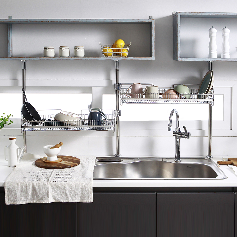 아이넥스 시그너스 올스텐 기둥식 2단 무타공 식기건조대 풀세트(SE600E)