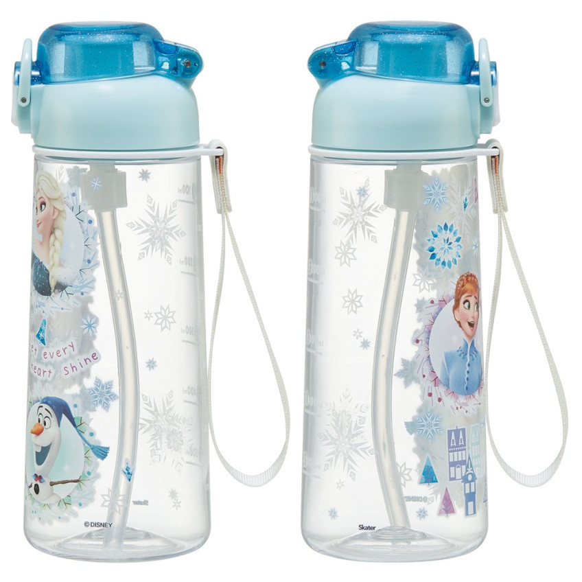 [발주상품 2~4 영업일 후 발송예정] 스케이터 겨울왕국 캐릭터 원푸쉬 스트로 보틀 600ml PSHPO6 - 주방·식기 - 하카타몰