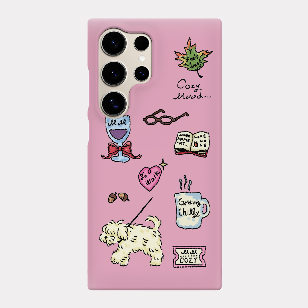 cozy drawing pattern 아이폰 16 pro 케이스 하드 - 상세 이미지 2