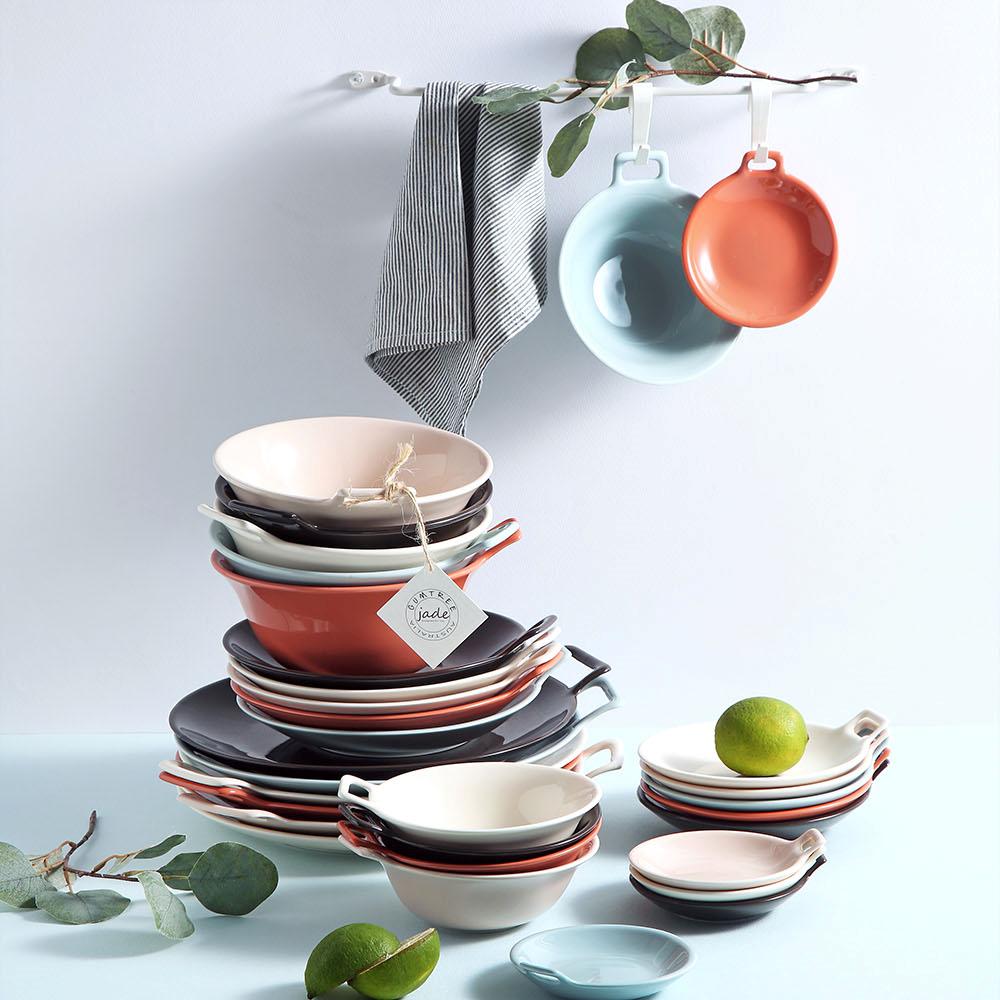 검트리 제이드 도자기 그릇 손잡이 접시 식기 신혼부부