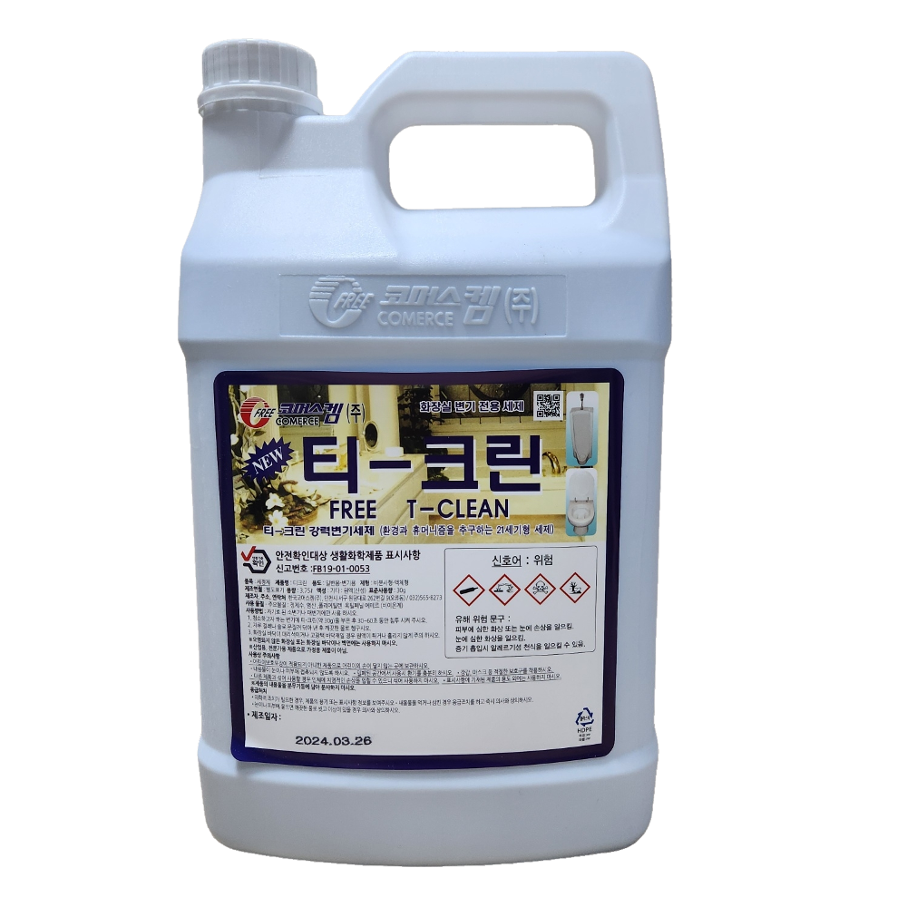 티크린 변기 세정제 3.75L  요석제거제 화장실 줄눈 : 크린대장