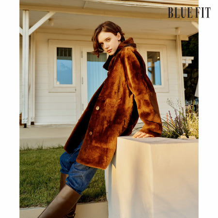 [론칭가1,290,000원→20만원↓]블루핏 스페인 라도마 리버시블 하프 무스탕