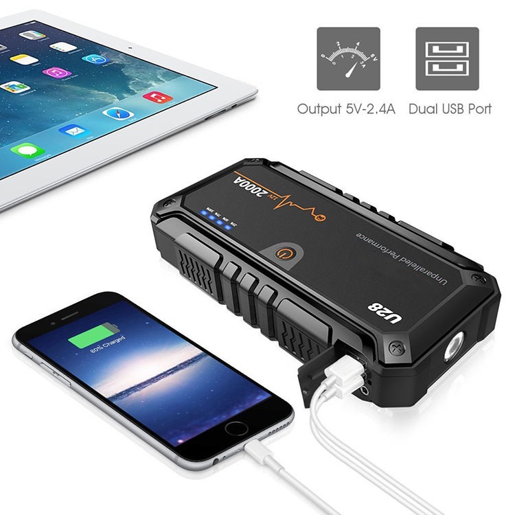 고성능 12V 자동차 비상전원 공급장치 점프스타터 2000A 16000mAh - 상세 이미지 5
