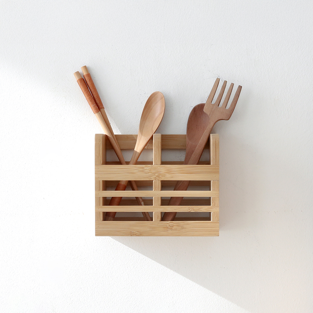 JAWAL 원목수저통 사각 대나무