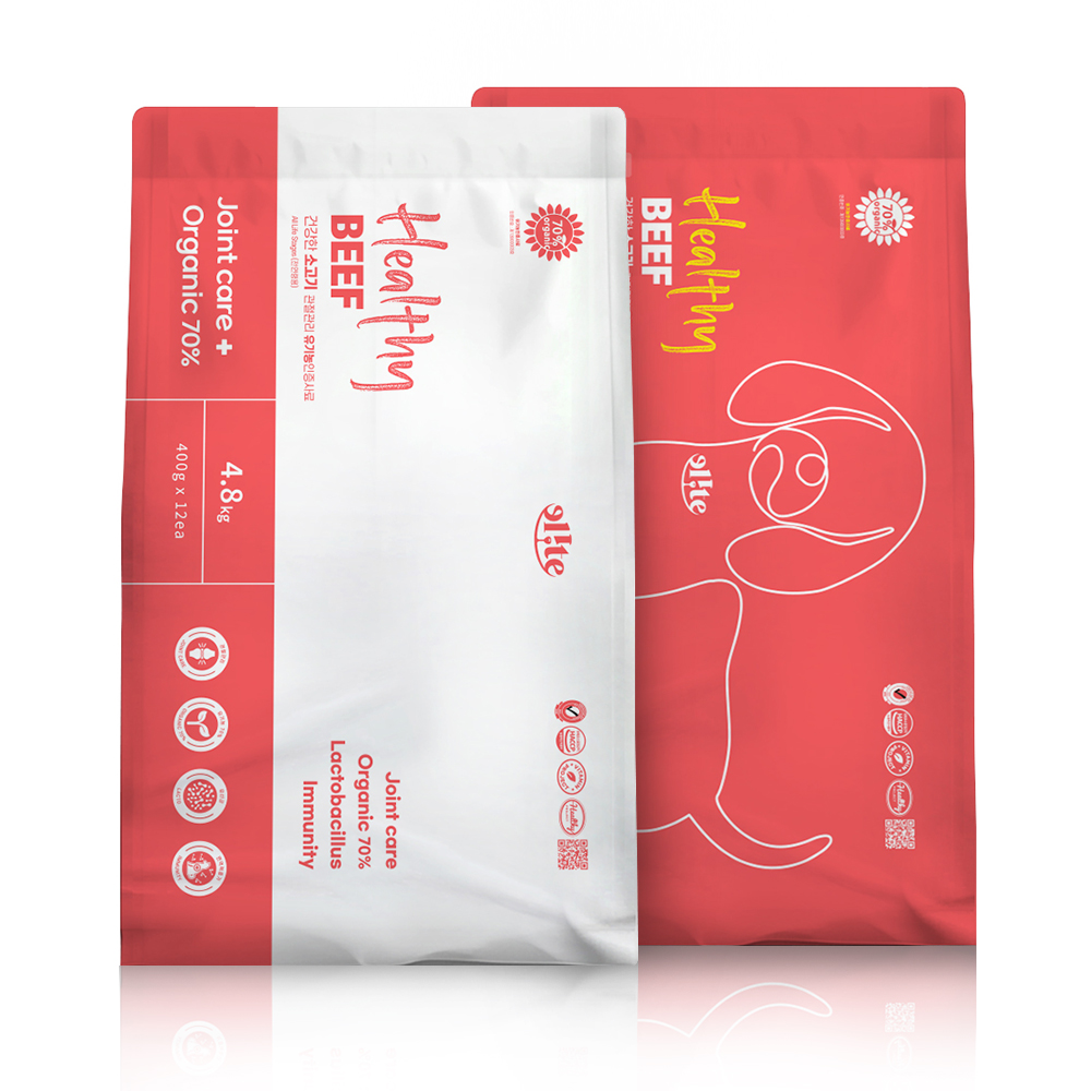 강아지 관절 말티즈 푸들 말티푸 비숑 사료 엘릿 유기농 그레인프리 소고기 4.8kg