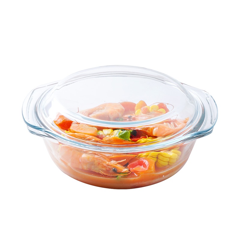 전자레인지용 그라탕 그릇 투명 용기 손잡이 가정용 광파오븐 700ml 그릇+뚜껑 - 상세 이미지 5