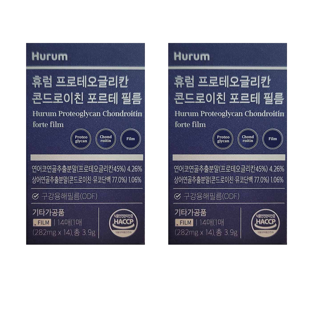 휴럼 관절 상어연골 콘드로이친 필름 프로테오글리칸 콘도로이친 14매, 2개 - 상품 이미지