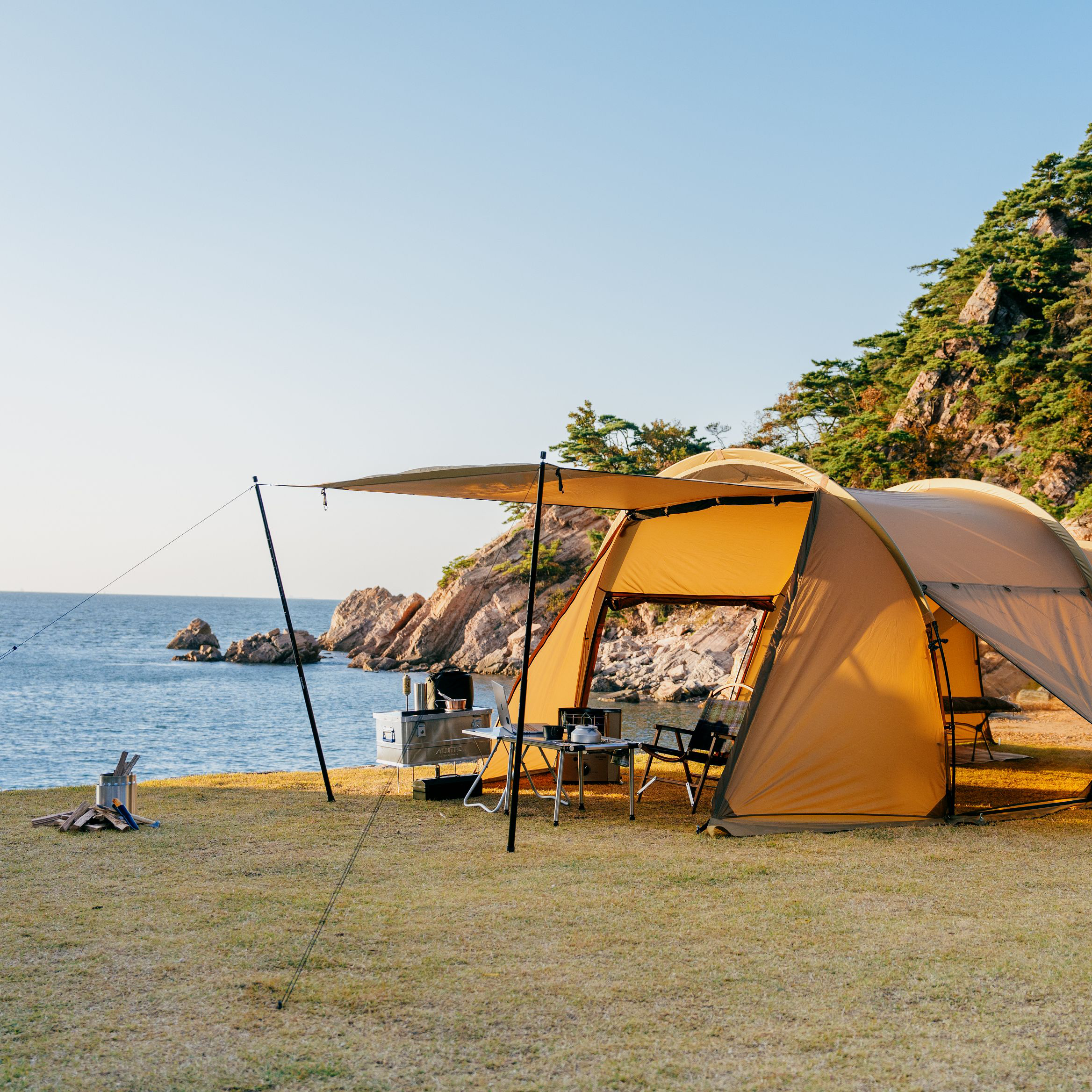 디얼스 이너코어 텐트 DAC 폴 캠핑 터널형 경량 4인용 터널