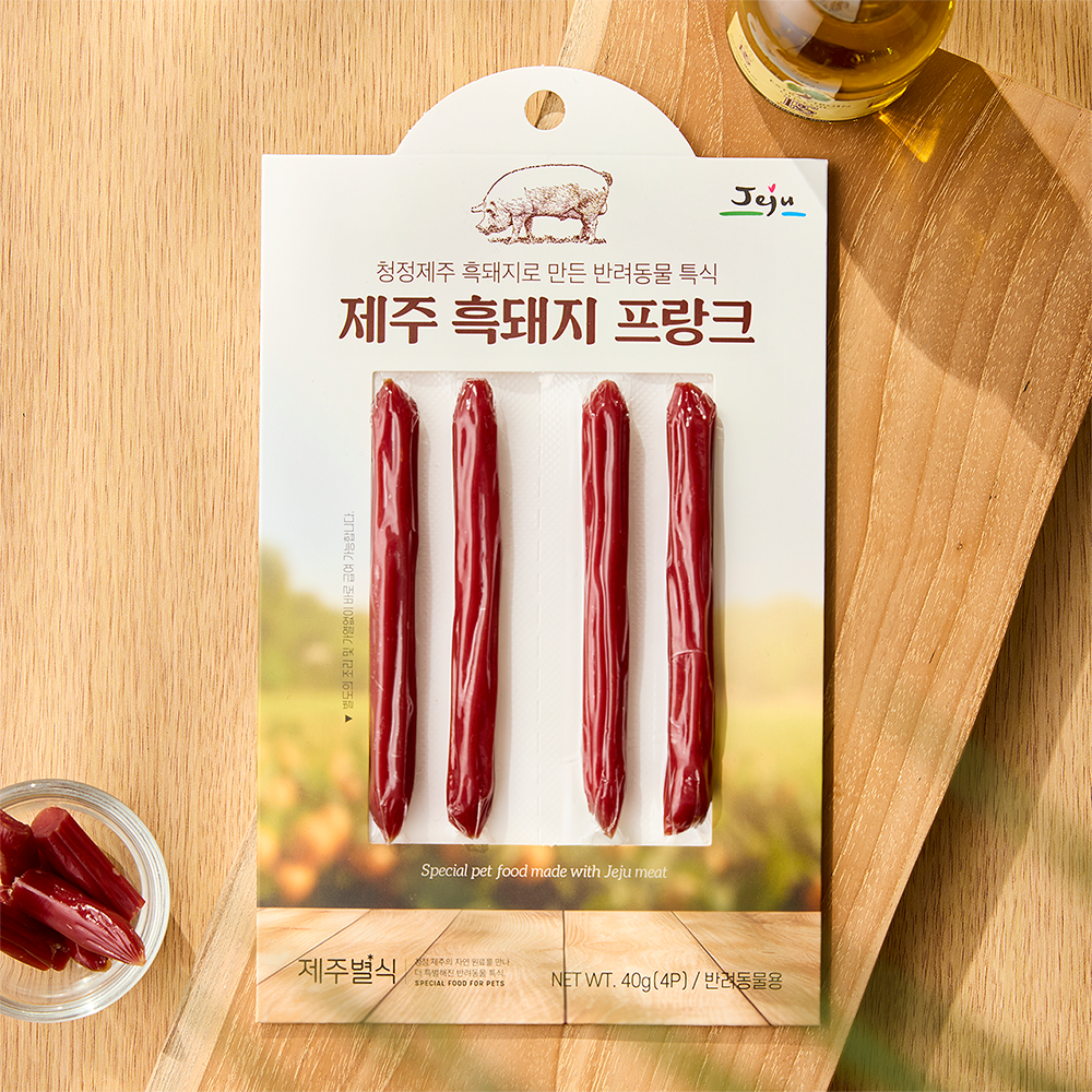 제주별식 강아지소세지 강아지햄 영양간식 소고기+흑돼지+말고기 40g 6종 - 상세 이미지 4