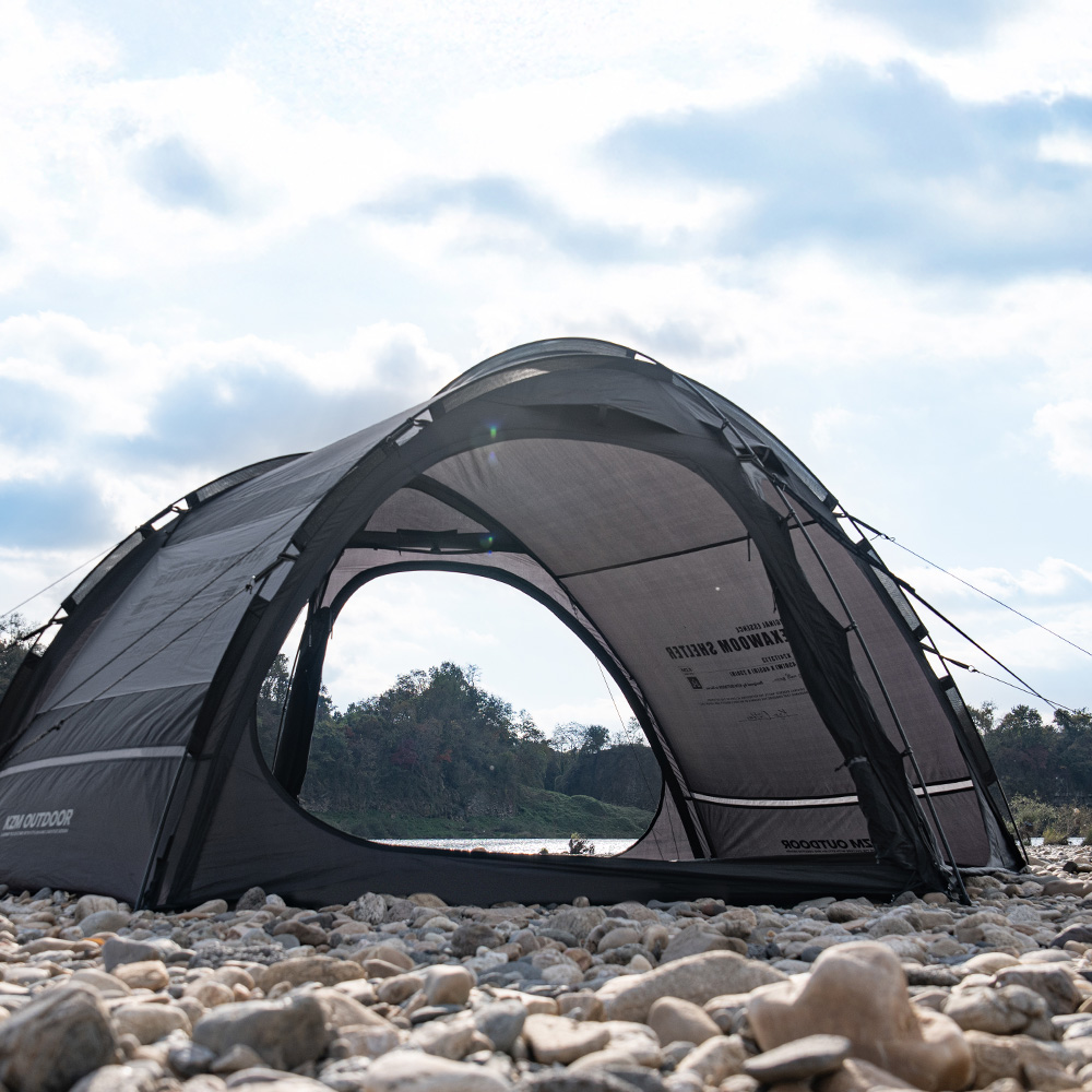 헥사움 쉘터 텐트 캠핑 돔텐트 3개 폴대 간편설치 개방감 경량