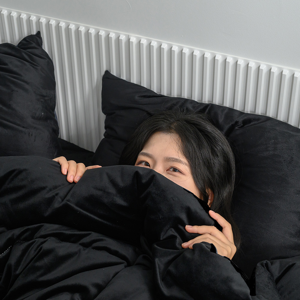 가벼운 극세사 얇은 겨울이불 먼지안나는 블랙 덮는이불 SS - 상세 이미지 2