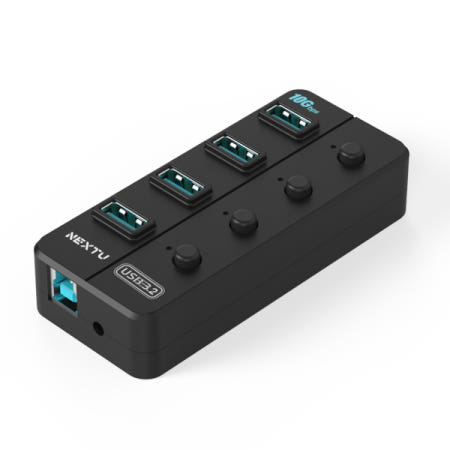 이지넷유비쿼터스 NEXTU NEXT-814U3-10G (4포트/USB 3.1) 개별스위치 유전원 허브