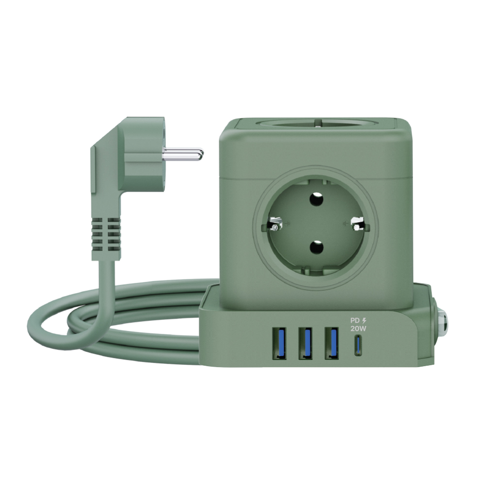 에코너 MT04 큐브 고용량 납작멀티탭 USB PD C타입 충전기 9구 멀티콘센트 - 상세 이미지 3