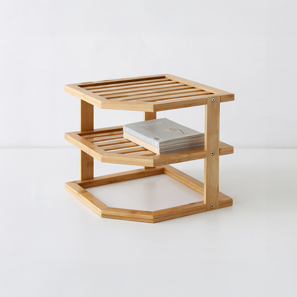 JAWAL 다용도선반 대나무 255mmx255mmx240mm, 3단, 9191.6540