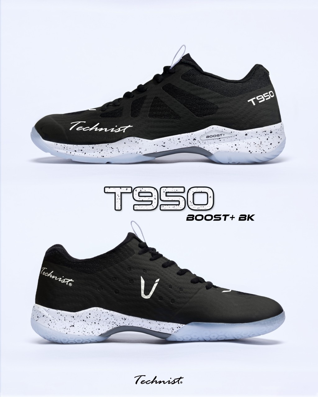 테크니스트 T950 BOOST+BK 블랙 배드민턴화 탁구 인도어 실내 스포츠 신발 - 상품 이미지