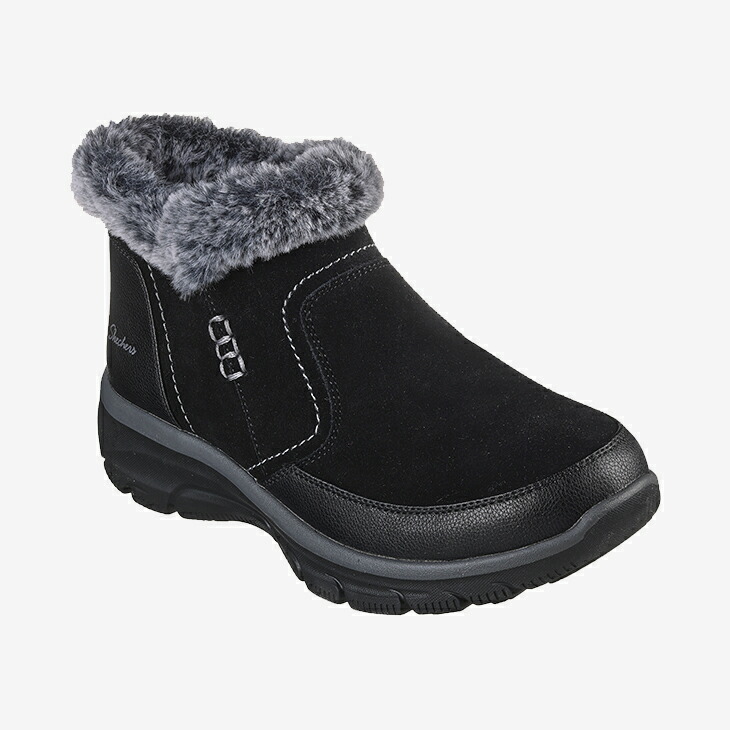 스케쳐스 SKECHERS 부츠 방한화 패딩부츠 털신발 숏부츠 여성 가죽 이지 고잉 블랙 - 상세 이미지 2