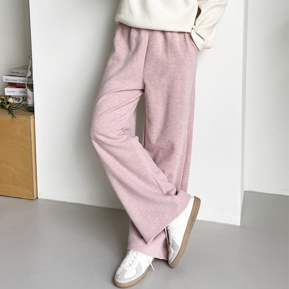 기모고무줄바지 와이드 통큰 통넓은 여자 츄리닝 트레이닝팬츠 - 상세 이미지 5