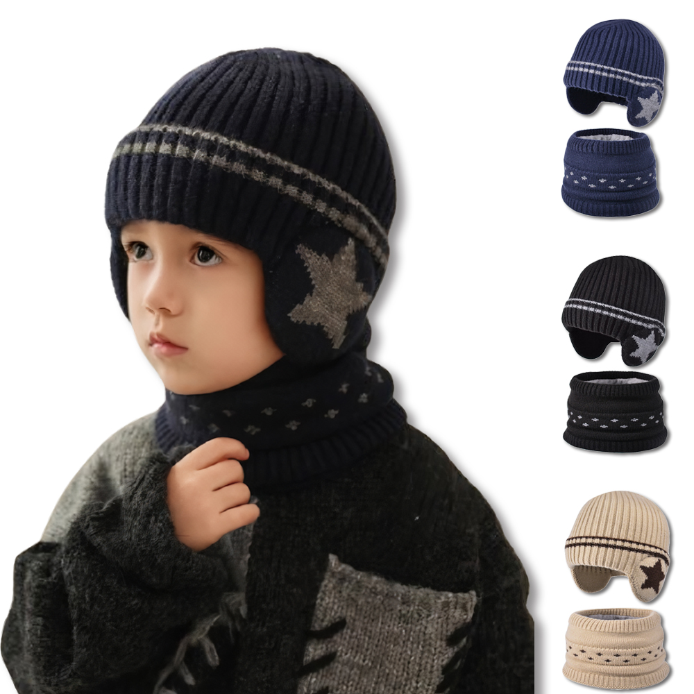 유아 키즈 아동 초등 학생 여아 남아 어린이 주니어 털 겨울 목도리 모자 넥 워머 세트 - 상세 이미지 4