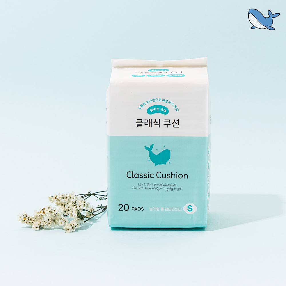 춤추는고래 밀림없는 날개형 롱 팬티라이너 20Px10팩 /200매, 소형생리대 겸용