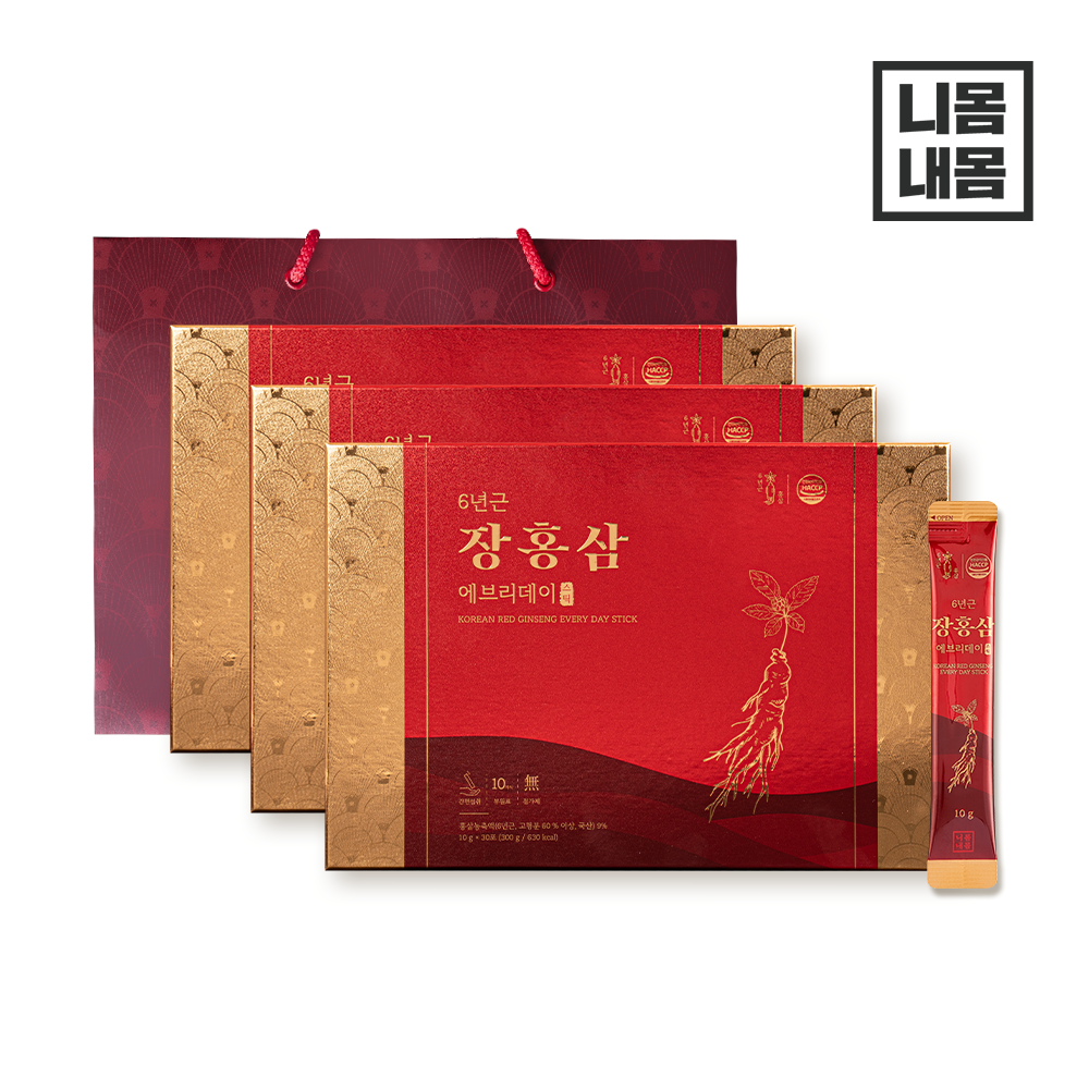 장홍삼 고려 홍삼정 진세노사이드 홍삼 진액 스틱 10g 30포 3박스 - 상품 이미지