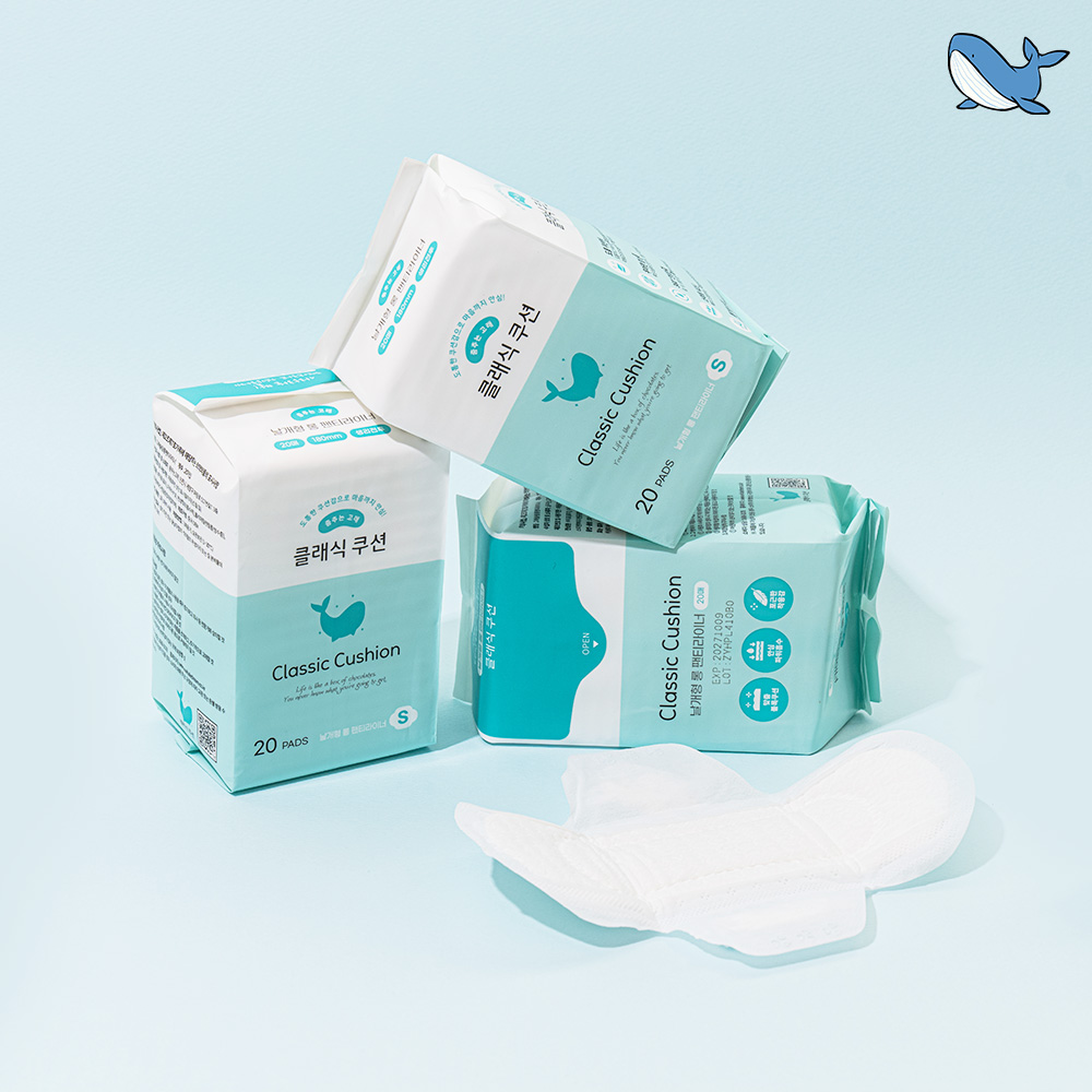 춤추는고래 밀림없는 날개형 롱 팬티라이너 20Px10팩 /200매, 소형생리대 겸용