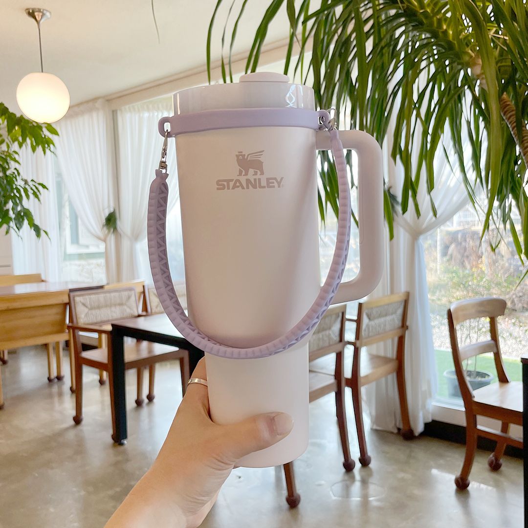 텀블러 스트랩 홀더 스탠리호환 텀꾸 실리콘 캐리어 핸들 손잡이 스텐리 퀜처 꾸미기 백 - 상세 이미지 4