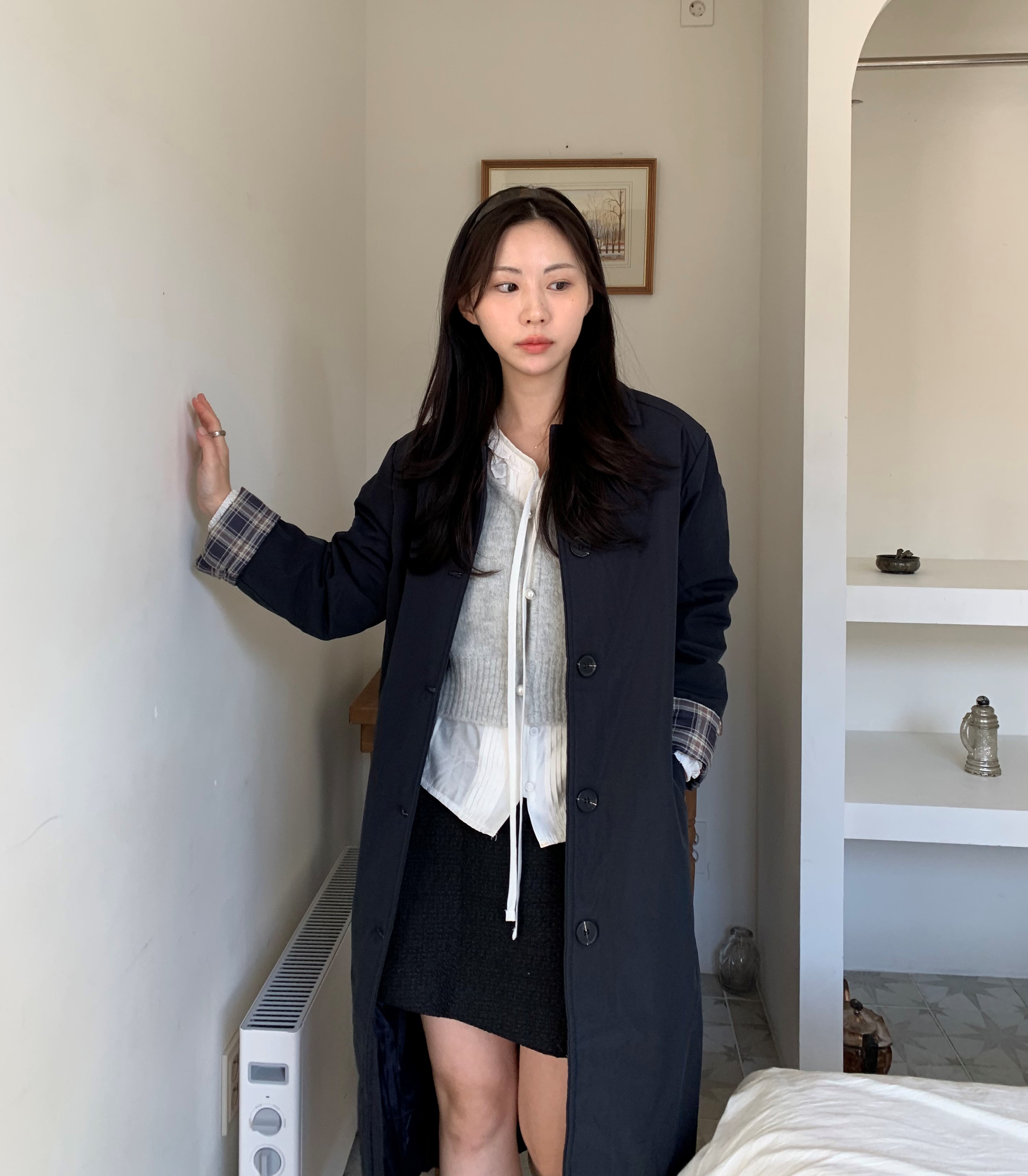 어바인 카라 웰론 트렌치 패딩 롱 코트 - 상세 이미지 4