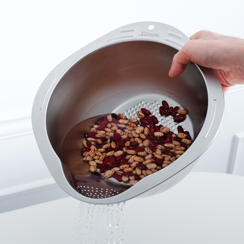 시샘 연마제없는 다용도 304 고급 스텐 야채 쌀 씻는 세척볼 믹싱볼 채반