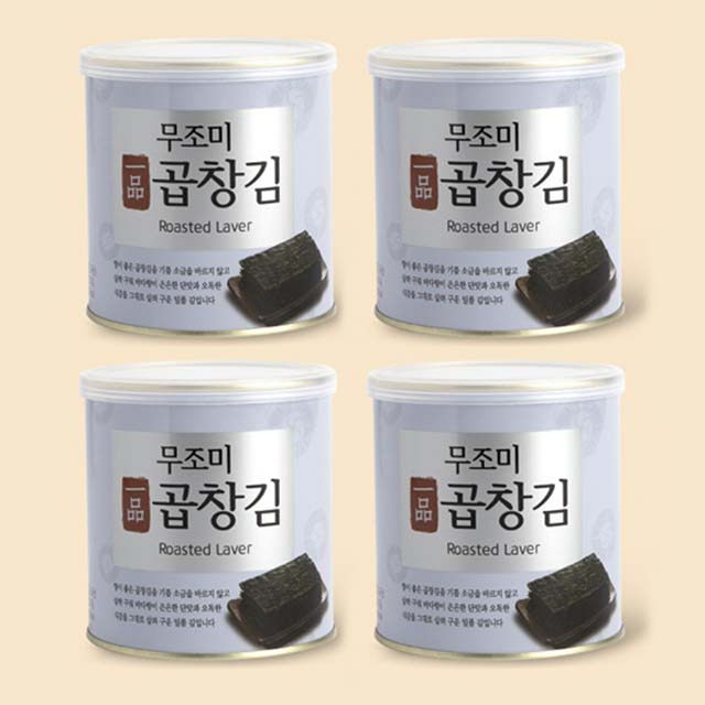 [하나맛김] 일품 무조미곱창김 캔김 22g x 4캔