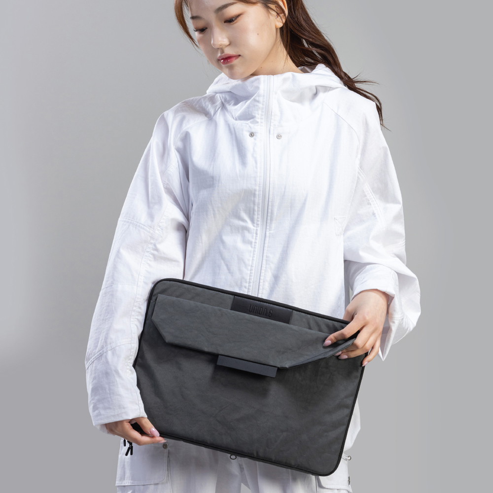 유니온6 클러치백 그레이 대형 노트북수납 손가방 파우치 경량 방수 - 상세 이미지 4
