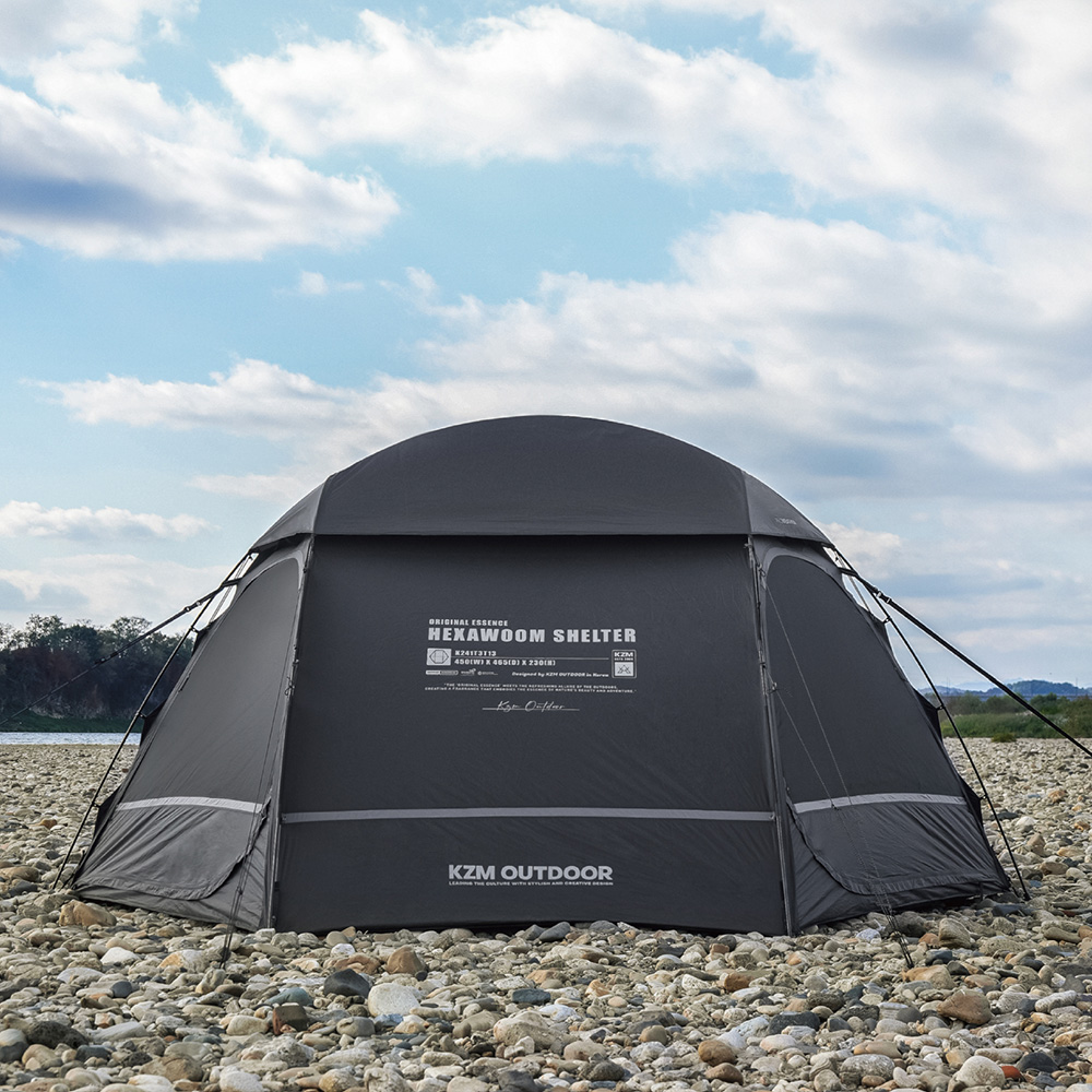헥사움 쉘터 텐트 캠핑 돔텐트 3개 폴대 간편설치 개방감 경량