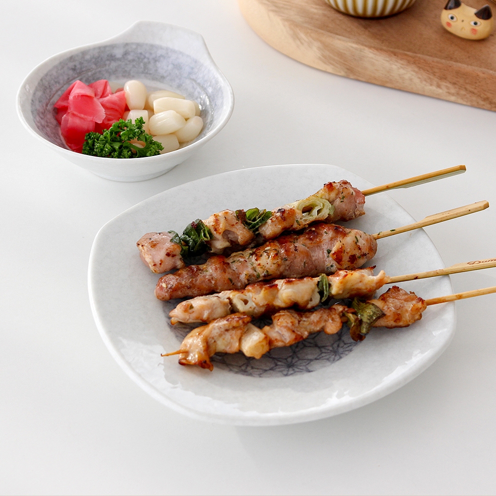 일본 접시 종지 세트 도자기 일식 찬기 이자카야 오마카세 꼬치 예쁜 그릇 흑록반원 - 상세 이미지 3