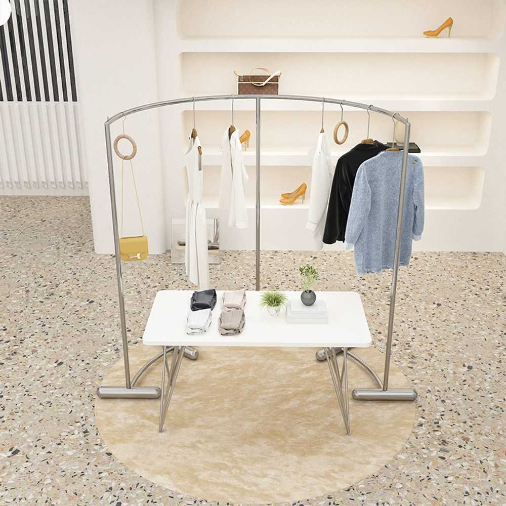 스텐 행거 아치형 의류매장 진열대 미니멀 소품샵 120x150cm - 상세 이미지 2