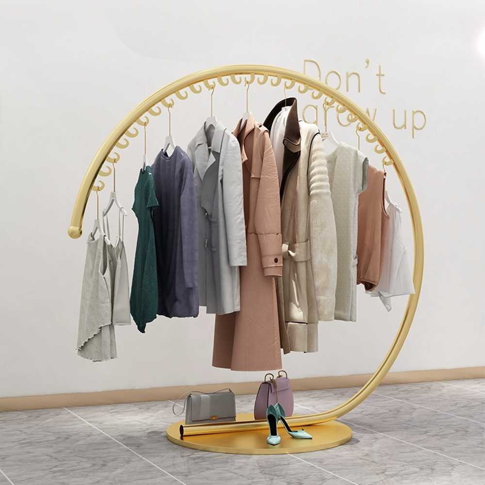 아치형행거 원형 디자인 라운드 후크 골드행거 옷가게 120x130cm - 상세 이미지 2