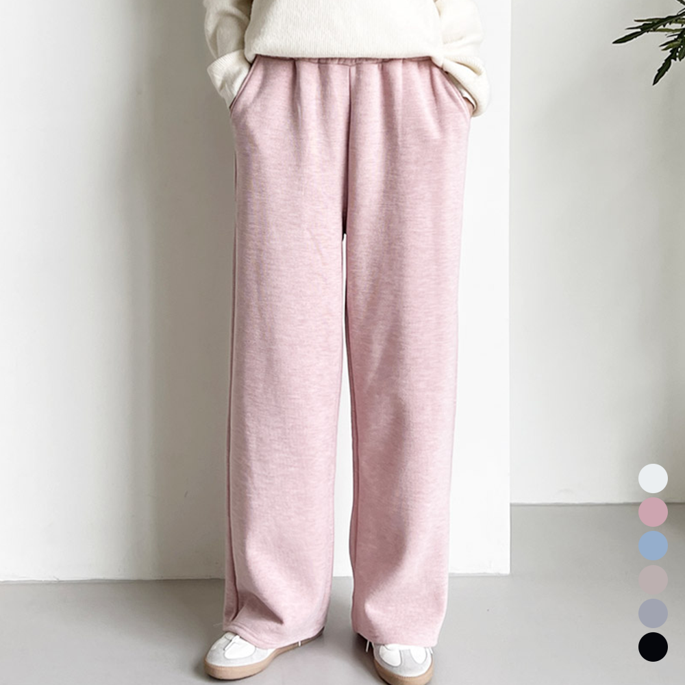 기모고무줄바지 와이드 통큰 통넓은 여자 츄리닝 트레이닝팬츠 - 상품 이미지